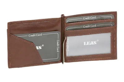 Produktbild von LEAS Dollar Clip Geldscheinklammer Money Clip mit Kleingeldfach Echt-Leder, dunkelbraun Special Edition