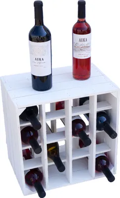 Produktbild von Weinregal 16er weiss Flaschenregal Weinkistenregal Weinkiste Holzkiste Regal