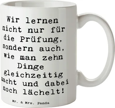 Produktbild von Mr. & Mrs. Panda Kaffeetasse Spruch Auszubildende Lächeln - Weiß - Geschenk, Berufstraining, Motivation, Berufsausbildungsphase, Tasse, Teetasse, Beruf, bedruckt, mit