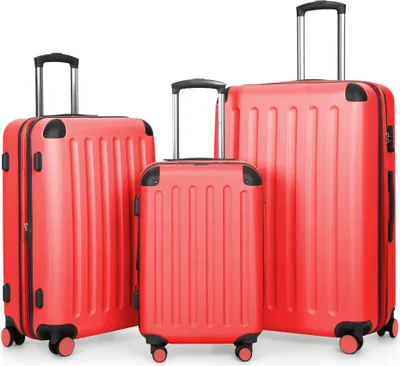 Obrázek produktu pro HAUPTSTADTKOFFER – Spree – sada 3 kusů kufrů s tvrdou skořápkou, cestovní kufry s rozšířením, sada trolley, TSA, 4 kolečka, S, M a L, korálová barva