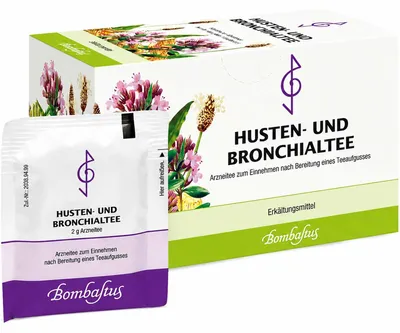 Imagen del producto de Bombastus, té para la tos y las bronquitis, tratamiento para resfriados, 20 bolsitas filtro