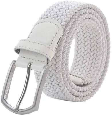Productafbeelding van Go Go Gadget – Vlechtriem – Elastisch – 110 cm – Wit/Zilver – 1 stuk