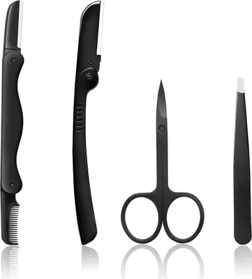 Produktbild von Augenbrauen-Rasierer, Schere, Pinzette 4 in 1 Augenbrauen-Set, Augenbrauentr