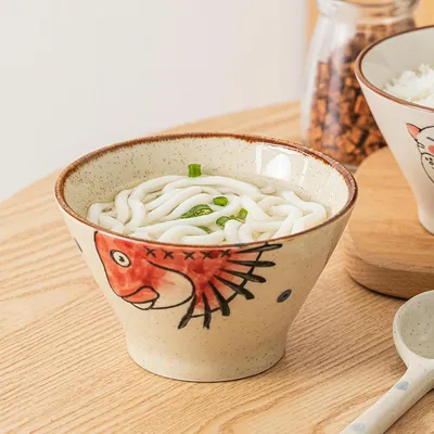 Produktbild von Shuangfuyu japanische Hutschüsseln aus handbemalter Keramik, 6 Stück
