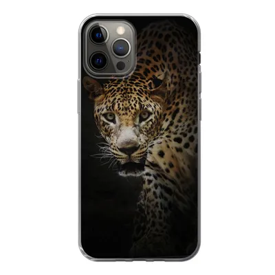 Produktbild von MuchoWow® Handyhülle Schutzhülle Hülle für iPhone 12 Pro Leopard - Wilde Tiere - Licht Silikon Softcase Handy Hülle - Abdeckung