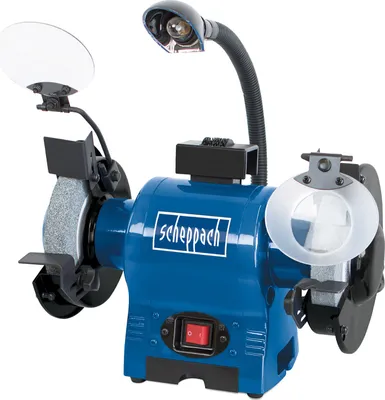Produktbild von Scheppach Doppelschleifer BG150 Schleifmaschine | 370 W Motor | Körnung K36 und K60 mit 150 mm Durchmesser | 2850 U/min Drehzahl