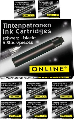 Productafbeelding van Standaard cartridges in voordeelpakket - Universele inkt - Compatibel met standaard pennen - Zwart