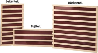 Produktbild von Infraworld Infrarot Flächenheizung Fußteil Einzelelemente Espe in rot 112 x 33 cm