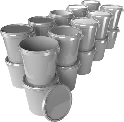 Produktbild von Eimer mit Deckel 30 L | Vorratseimer | Lebensmittelecht Grau | Hobbock | 20 Stück