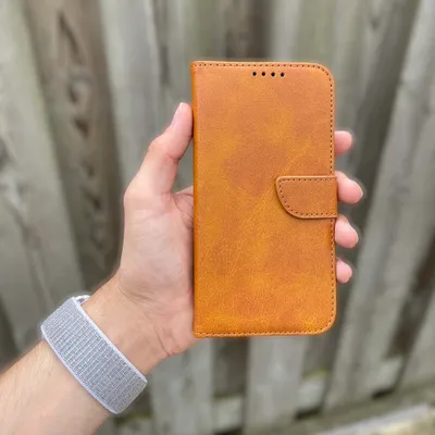 Produktbild von Geschikt voor Samsung  Galaxy A04s Telefoonhoesje Kunstleer met Magnetisch lipje en Pasjeshouder  Book Case met Klepje - Bruin - Smartphonica