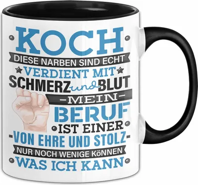 Produktbild von Koch Tasse Geschenk Bester Koch Sprüche (Schwarz)