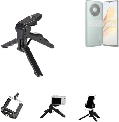 Produktbild von K-S-Trade Stativ Tisch-Ständer Dreibein Handy-Stativ Ständer kompatibel mit ZTE XiaoXian 50 Mini-Stativ Smartphone Tripod Handy-Stativ aus Plastik