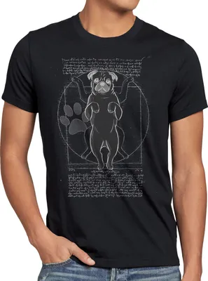 Produktbild von style3 Vitruvianischer Mops Herren T-Shirt hund vinci