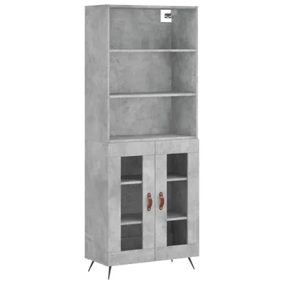 Obrázek produktu pro vidaXL Highboard concrete grey 69,5x34x180 cm odvozený dřevěný výrobek