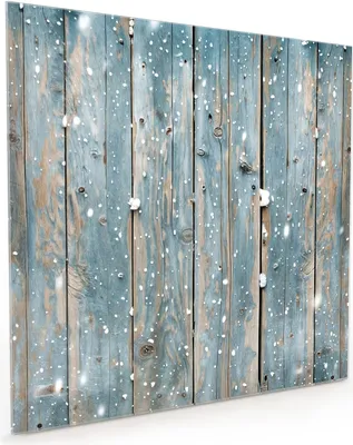 Produktbild von Küchenrückwand Spritzschutz Glas mit Motiv Holz mit Schnee 40 x 40 cm