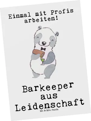 Produktbild von Mr. & Mrs. Panda einzelkarte Barkeeper Leidenschaft - Weiß - Geschenk, Bartender, Kunstkarten, Ansichtskarte, Kurs, Ausbildung, Fotokarte, Postkarten, Postkarte