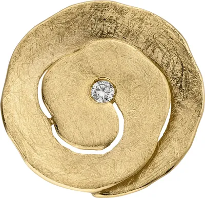 Produktbild von Anhänger aus 585 Gold Gelbgold eismatt mit Diamant Brillant 0,06Ct. Halsschmuck