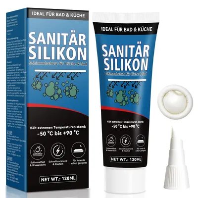 Image de Mastic sanitaire silicone - Transparent - Anti-moisissures - 120 ml