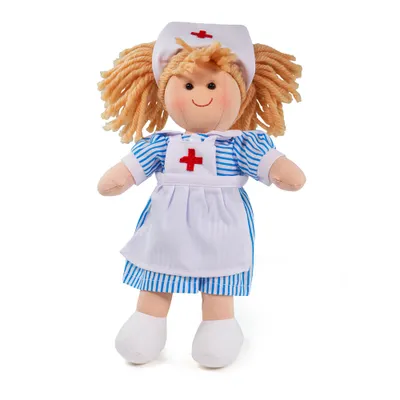 Image de Bigjigs Toys Poupée infirmière en tissu Nancy 28 cm