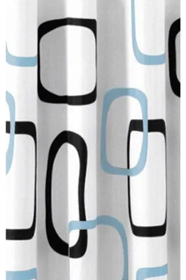 Productafbeelding van Aqualine douchegordijn, 180x200 cm, PE, wit/zwart/beige