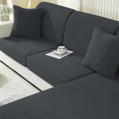 Immagine prodotto di Copertura elastica per cuscino da seduta, color grigio scuro, per chaise longue