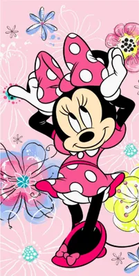 Image de JERRY FABRICS Serviette de bain Minnie noeud rose Coton - éponge, 70/140 cm