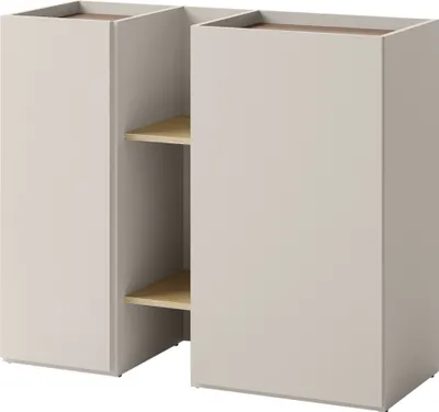 Produktbild von MIRJAN24 Türkommode Sigma 2D SG07, Kommode mit mit zwei Drehtüren, Sideboard, LED-Beleuchtung (Farbe: Cashmere / Trüffel + Eiche Hell)