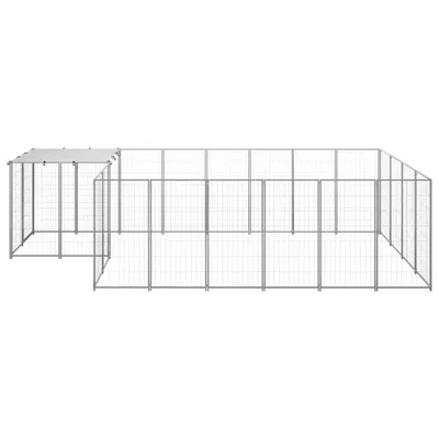 Zdjęcie produktu dla vidaXL Srebrna buda dla psa 8,47 m² stalowa