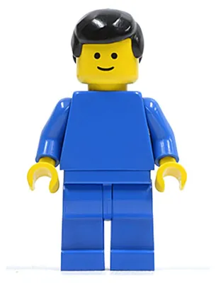 Produktbild von LEGO Minifigur Plain Blue Torso with Blue Arms, Blue Legs, Black Male (pln141)