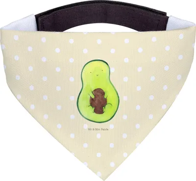 Produktbild von Mr. & Mrs. Panda Hunde Tuch Avocado Kern - Gelb Pastell - Geschenk, Halstuch Für, Pflanze, Hund, Spruch Leben, Avocadokern, Avokado, Hundehalstuch