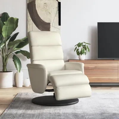 Produktbild von Relaxsessel Einzelsofa mit Fußteil Creme Kunstleder 356718
