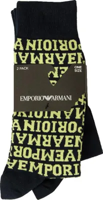 Immagine prodotto di Calze uomo EMPORIO ARMANI 2 paia di calze corte cotone con logo calzini articolo 302302 3F280 calza 2 pack corta, OS-SIZE-S/L-MEX CH/G-EU 39/46-UK 5/12-USA 6.5/13.5, Cotone 64%,Poliammide 33%,Spandex 3%