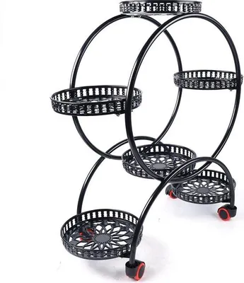 Produktbild von Pflanzenständer 6 Töpfe flexibel schwarz 73x32x80