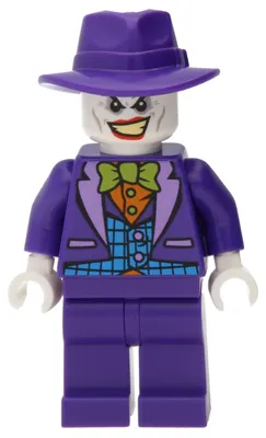 Zdjęcie produktu dla LEGO Minifigurka: Jester (Joker) - Kamizelka w kolorze średniego błękitu, krawat w kolorze limonkowego, ciemny odcień (sh0094)