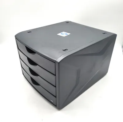 Obrázek produktu pro zásuvkový box helit "zelený chameleon", černý 4 zásuvky, vyrobený z recyklovaného plastu (nejméně 80 %) - 1 kus (H6429595)