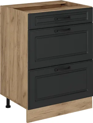 Produktbild von Küchenunterschrank Vicco R-Line Anthrazit Landhaus 60 cm mit Schubladen, ohne Arbeitsplatte, Model 53508