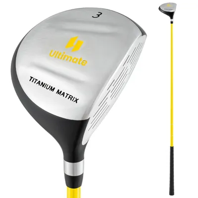 Produktbild von GOPLUS Fairway 3 Golfschläger Holz, 86 cm Golfschläger für 8-10 jährige Rechtshänder, aus Aluminiumlegierung mit Schlägerhaube, Gelb