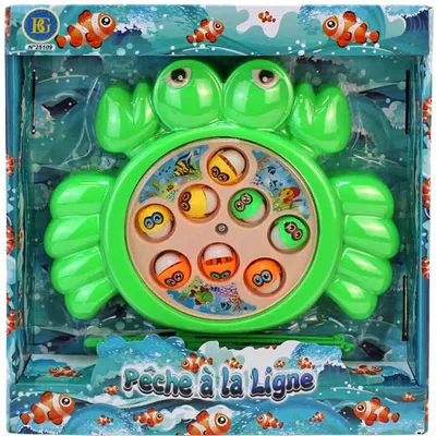 Produktbild von Angelspiel für Kinder "grüne Krabbe" - ca. 21 cm