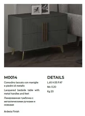 Immagine prodotto di Comodino Tavolino Tavoli di legno Mobili Comodini Grigio Camera da letto