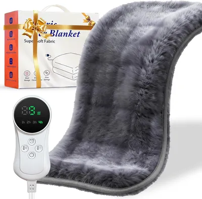 Productafbeelding van Elektrische warmtekussen, verwarmde deken met automatische uitschakeling. Snel verwarmend, machine wasbaar. Warmtekussen voor rug, nek en lendenen, afmetingen 40 x 76 cm
