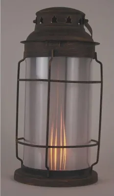 Produktbild von LED Metall-Laterne Kupfer Antik mit Flammeneffekt Batterie 3xAAA innen 34191