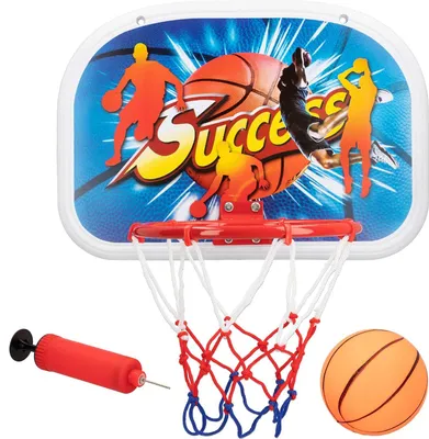 Zdjęcie produktu dla Kosz do koszykówki dla dzieci - 46 x 33 cm - mini koszykówka - średnica 13 cm - z pompką ręczną - od 3 lat