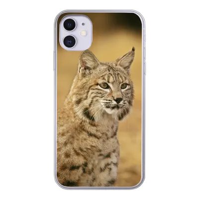 Produktbild von MuchoWow® Handyhülle Schutzhülle Hülle für iPhone 11 Luchs - Braun - Gras Silikon Softcase Handy Hülle - Handytasche