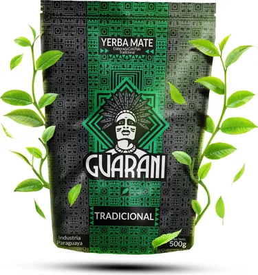 Produktbild von Guarani - Mate Tee Elaborada Con Palo 500g - Traditionell Rauchig - Bitter, Viel Koffein - Intensive Yerba Mate - Paraguay