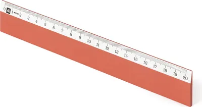 Image de Metrie | Scholar-W20BN Règle en bois marron avec bande blanche sous l'échelle | 20 cm