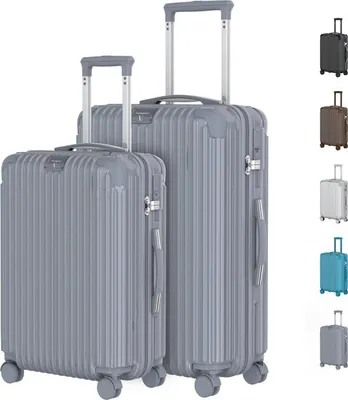 Immagine prodotto di Voyagoux® - Set di valigie M/L - Valigia - 2 pezzi - Valigia con ruote - Grigio Nardo - Chiusura TSA