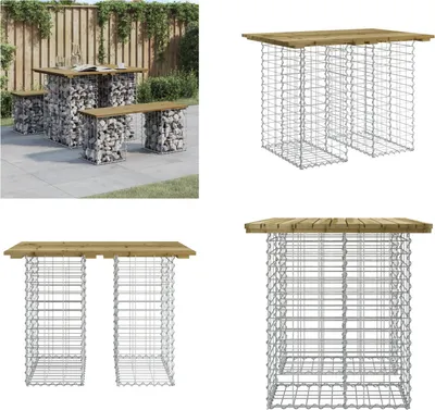 Image de vidaXL Banc de jardin en gabions 100x70x72 cm Bois de pin imprégné - Banc de jardin - Bancs de jardin - Banc d'extérieur