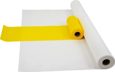 Produktbild von Sensalux Kombi-Set 1 Tischdeckenrolle 1m x 25m weiß + Tischläufer 30cm gelb