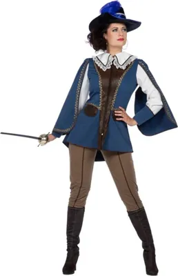 Produktbild von Blaues Musketier Kostüm für Frauen Größe: 40