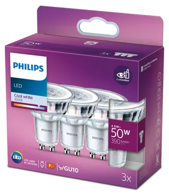 Image de Philips Spot LED GU10 50W équivalent 390lm 4000K 36° blanc froid